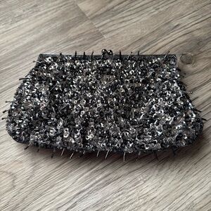 Lancome Black and Silver Clutch with Elegant Design
